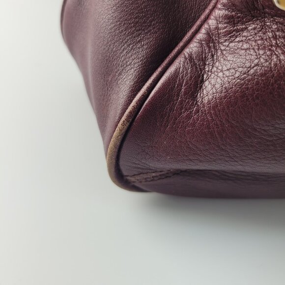 Vintage Etienne Aigner Burgundy Dark Red Leather Shoulder Bag Purse 11x7" - Picture 10 of 16